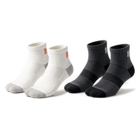 Meia Esportiva de Cano Curto - Branco e Cinza Escuro - Bendita Rotina